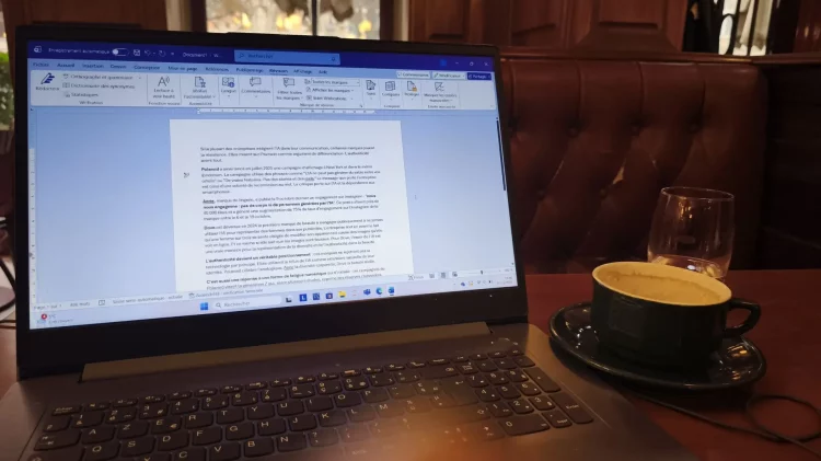 Instantané sans IA, rédaction de l'article au café du coin
